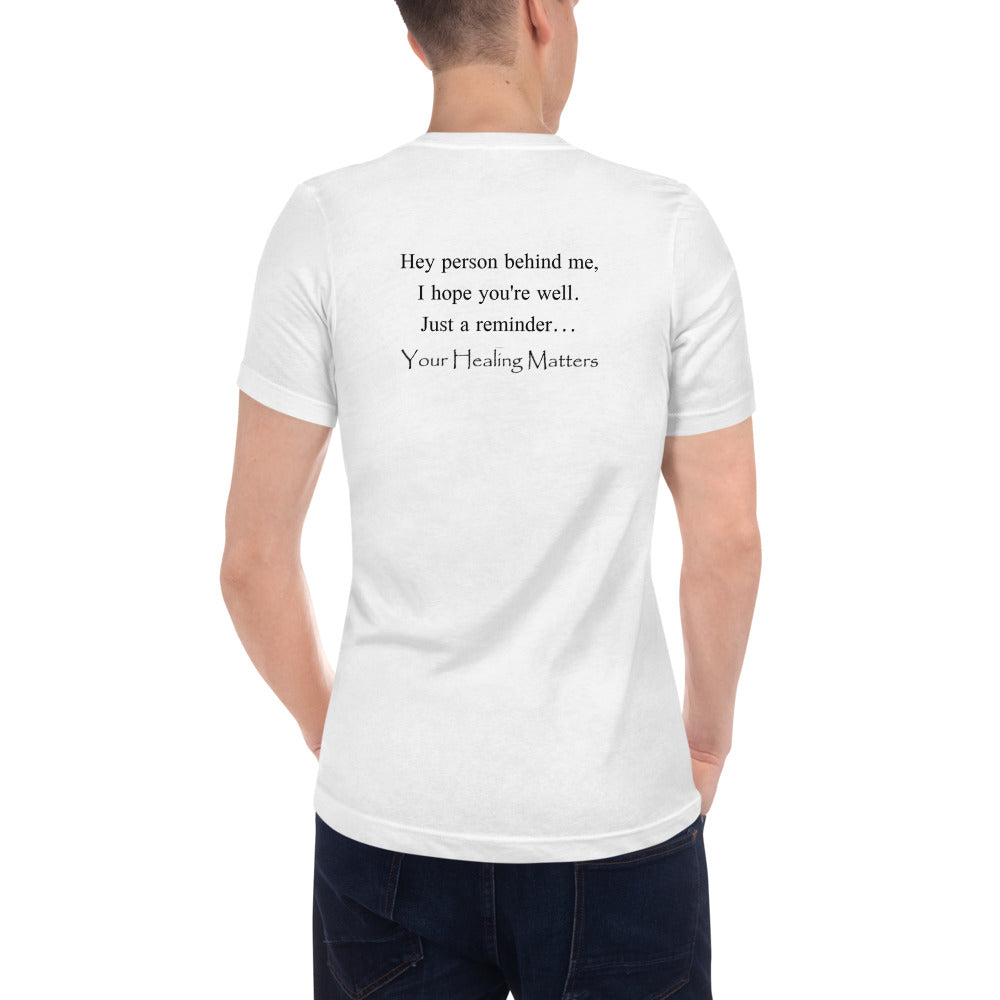 Unisex Short Sleeve V-Neck T-Shirt (White)